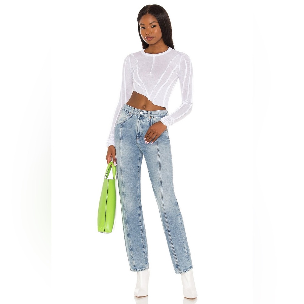 AG Panelled Alexxis Vintage Slim Straight Jeans - Picture 1 of 10